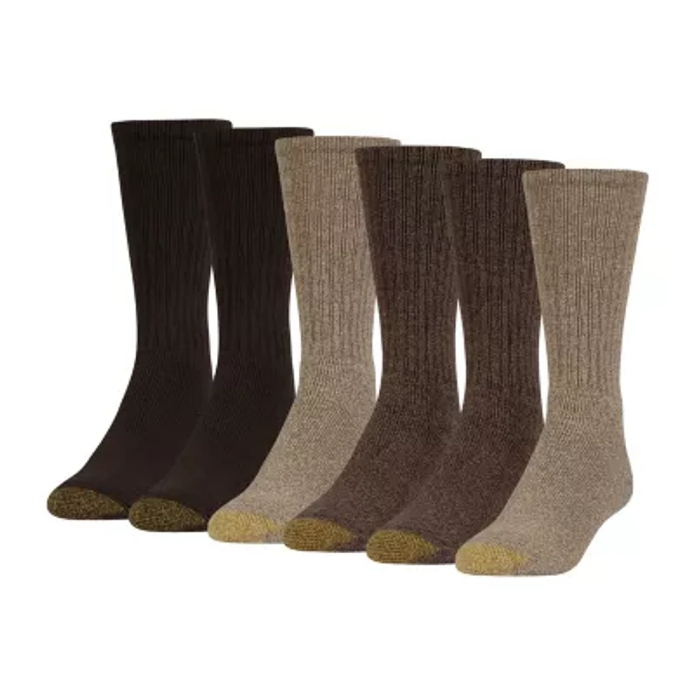 Gold Toe Harrington Mens 6 Pair Big and Tall Crew Socks