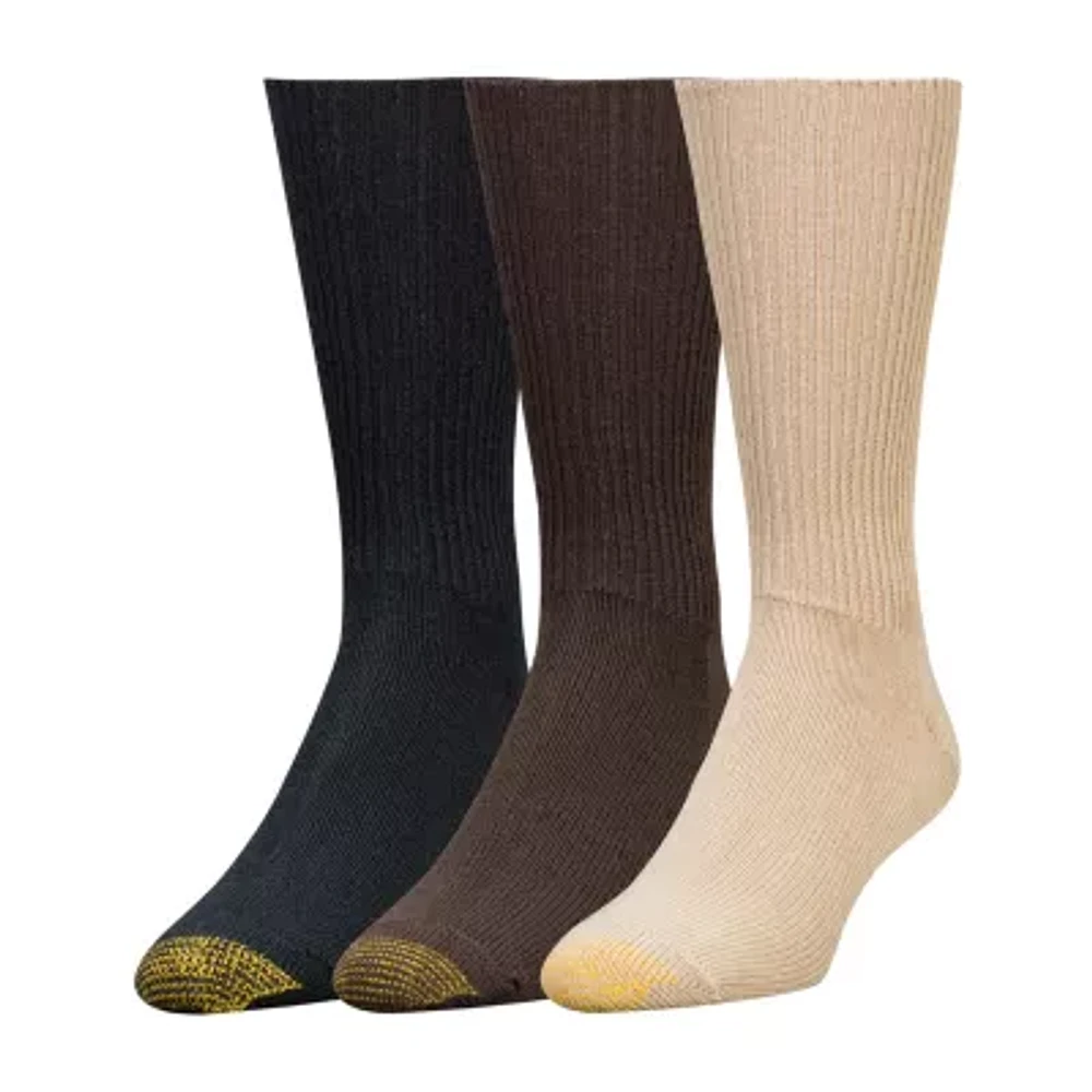 Gold Toe Fluffies Mens 3 Pair Crew Socks