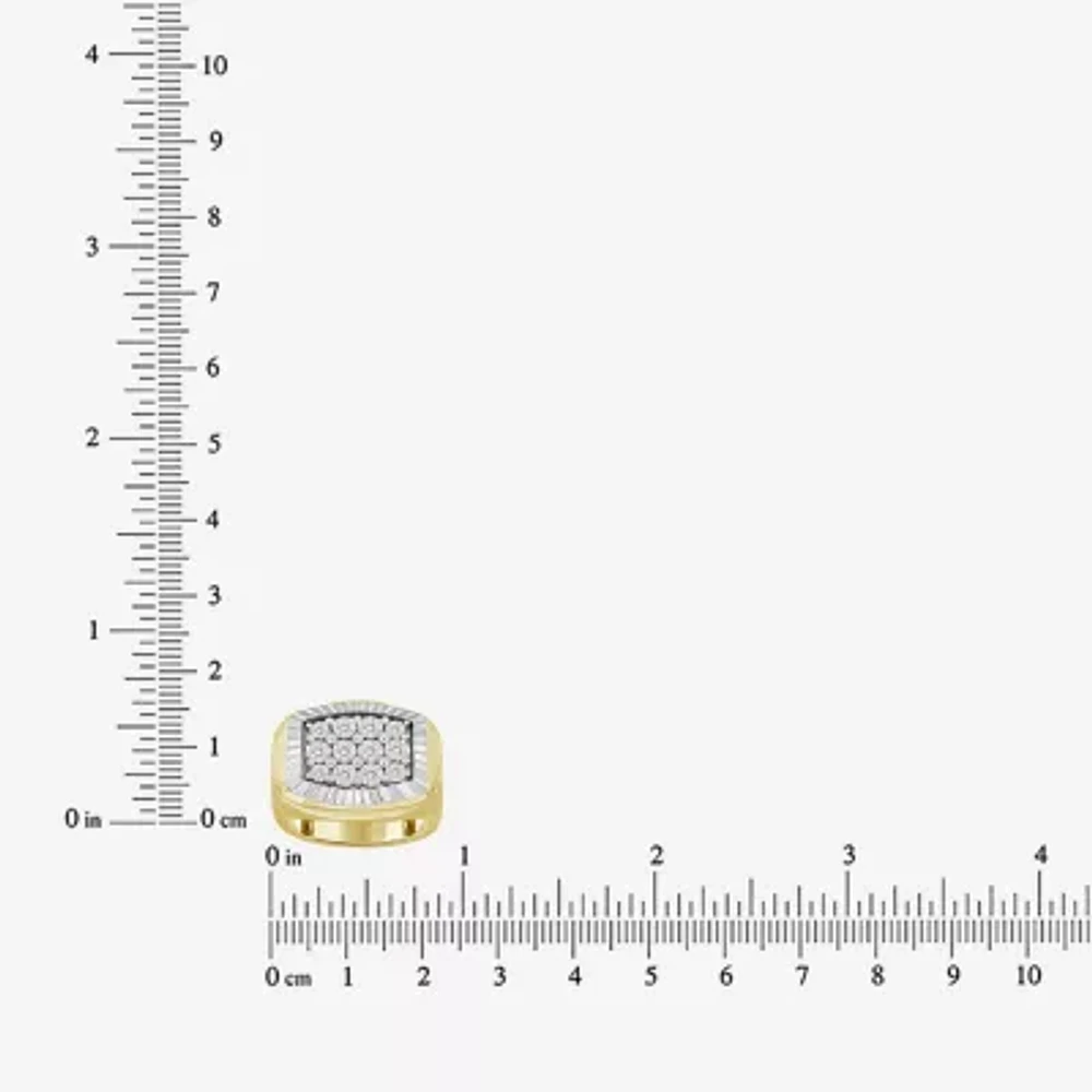 Mens 1/4 CT. T.W. Natural White Diamond 10K Two Tone Gold Fashion Ring