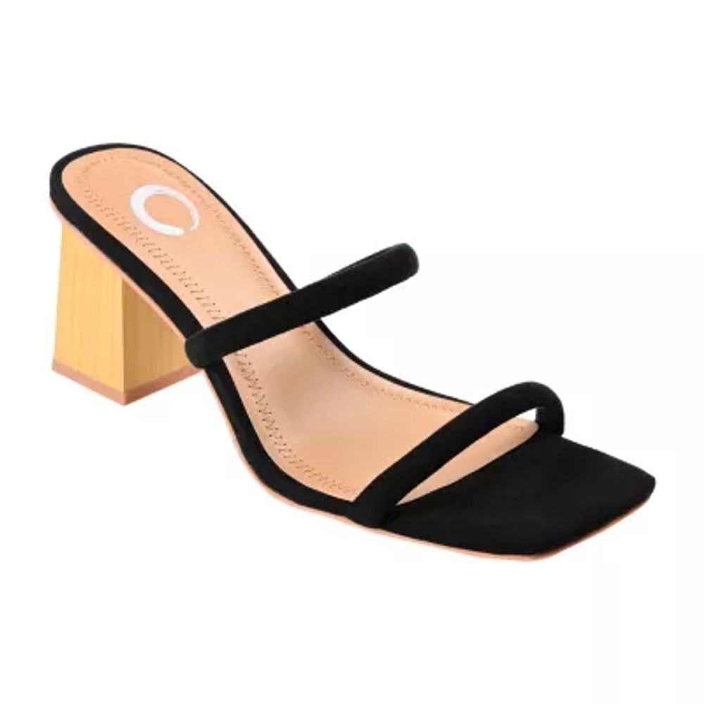 Journee Collection Henrietta Womens Open Toe Block Heel Pumps