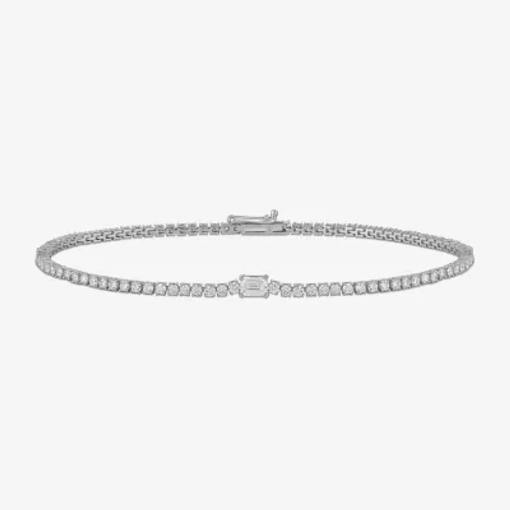 (G / I1) Womens 2 CT. Lab Grown White Diamond 10K Gold Tennis Bracelet