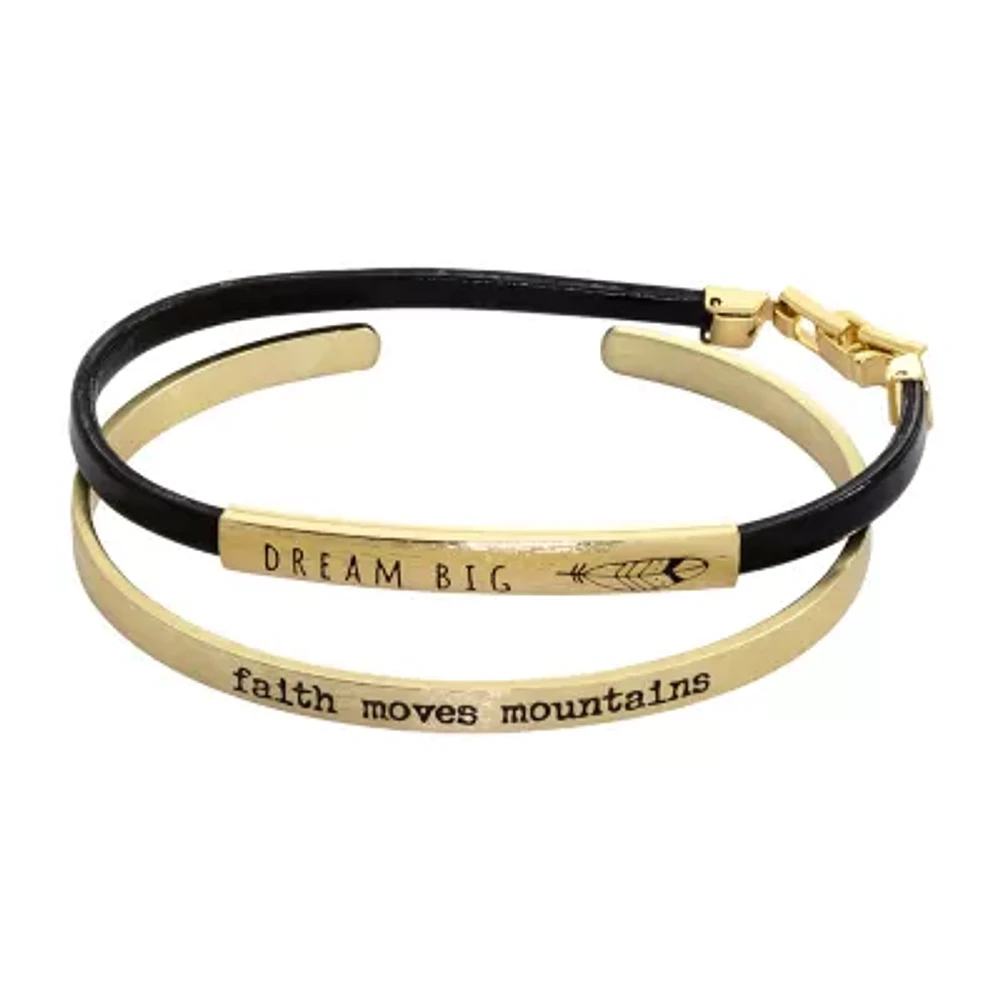 Sparkle Allure You & Me Womens 2-pc. 14K Gold Over Brass Bracelet Set