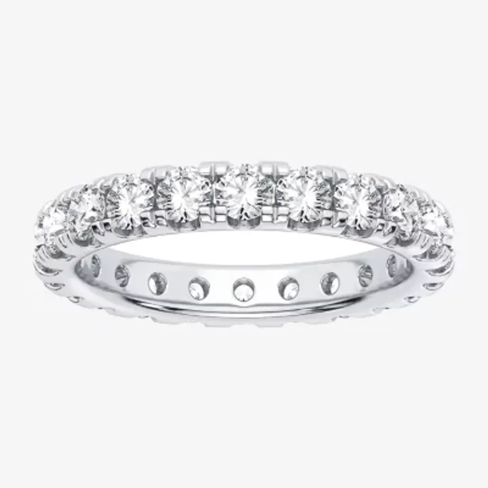 H-I / Si1-Si2) Womens 2.5MM 2 CT. T.W. Lab Grown White Diamond 10K White Gold Eternity Wedding Band