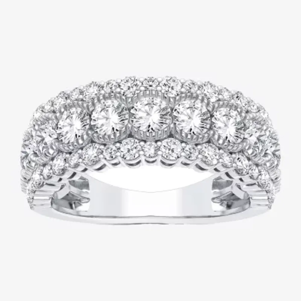 (H-I / Si1-Si2) Womens 7MM 2 CT. T.W. Lab Grown White Diamond 10K White Gold Anniversary Band