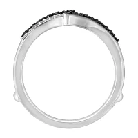 Midnight Black Womens 1/7 CT. T.W. Natural Diamond 14K White Gold Wedding Ring Guard