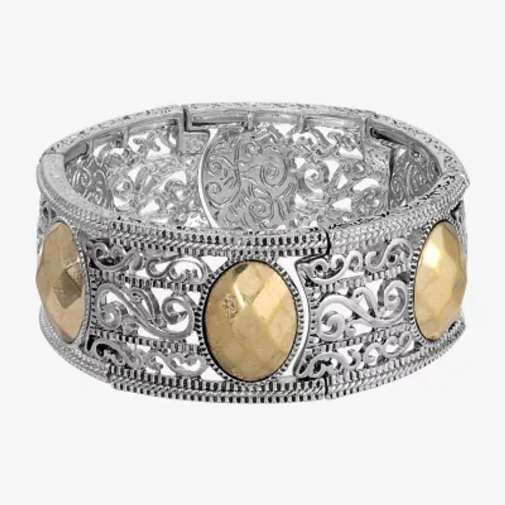 1928 Two-Tone Womens Stretch Bracelet