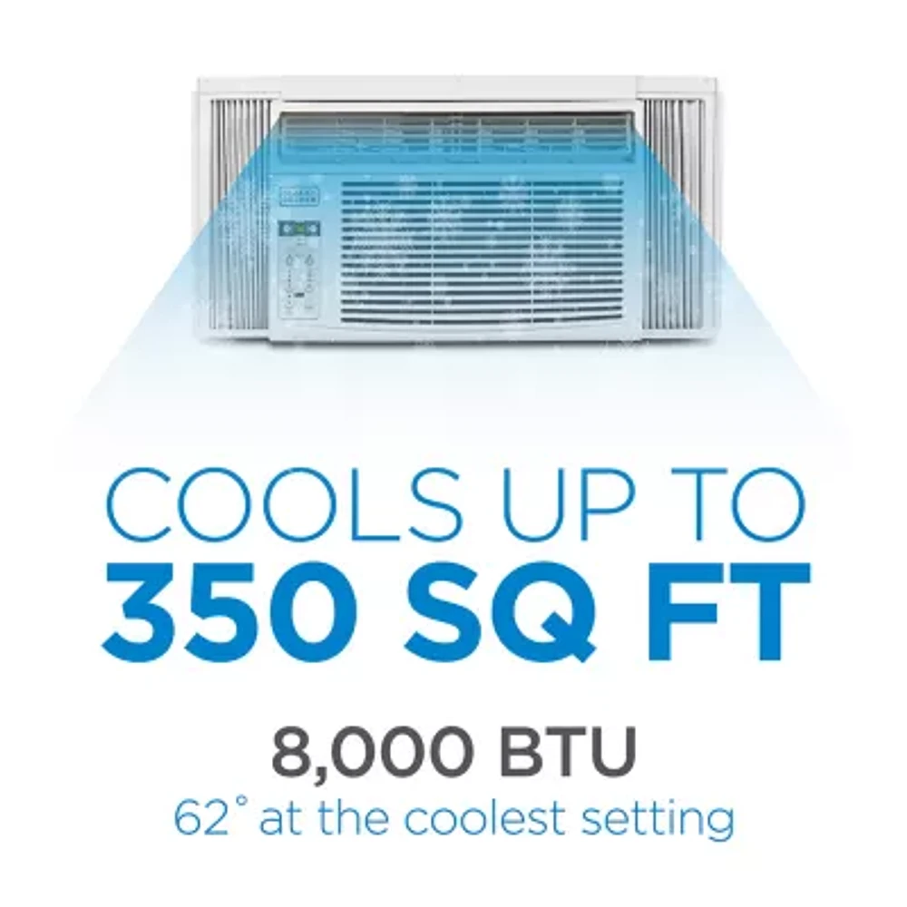 Black+Decker BD08WT6 Window Air Conditioner With Remote 8000 BTU Cools Up To 350Sq Ft Energy Efficient