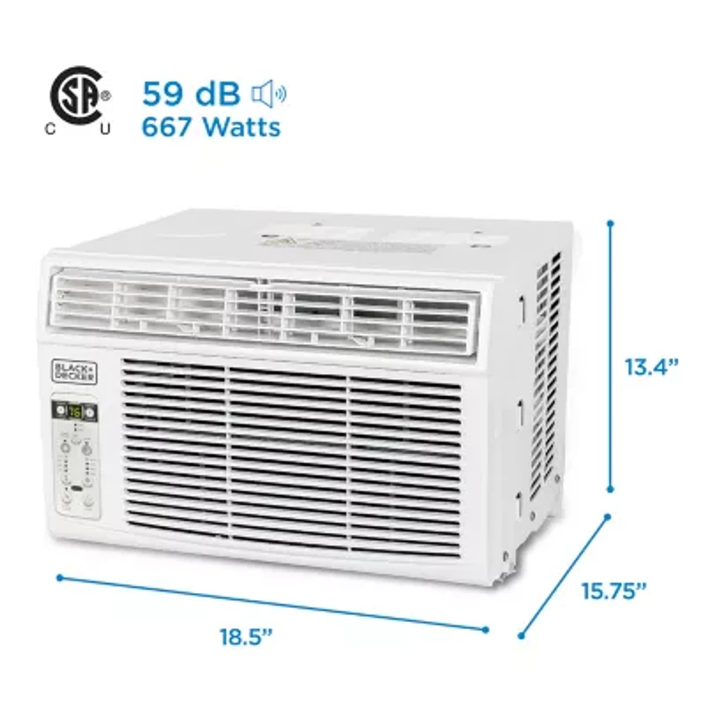 Black+Decker BD08WT6 Window Air Conditioner With Remote 8000 BTU Cools Up To 350Sq Ft Energy Efficient