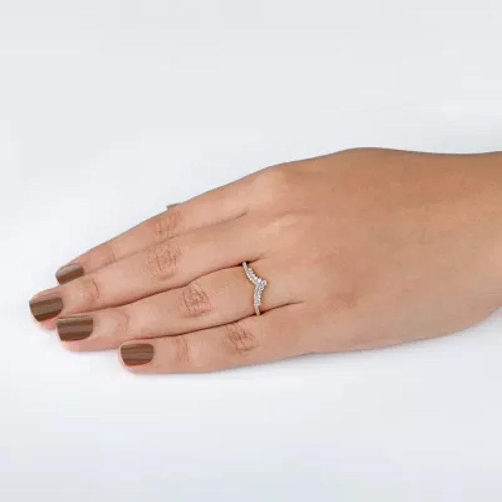 Womens 1/ CT. T.W. Natural White Diamond 10K Gold Wedding Band