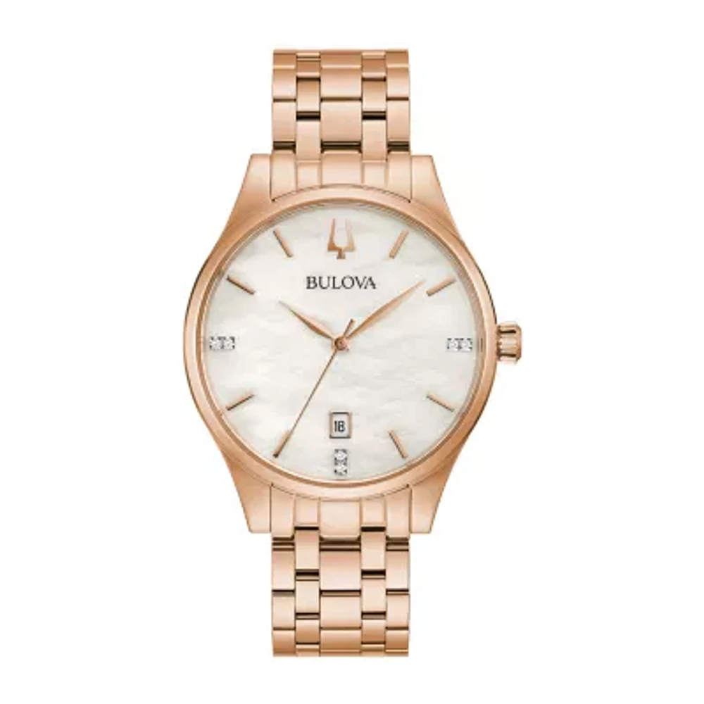 Bulova Classic Womens Rose Goldtone Stainless Steel Bracelet Watch 97p152