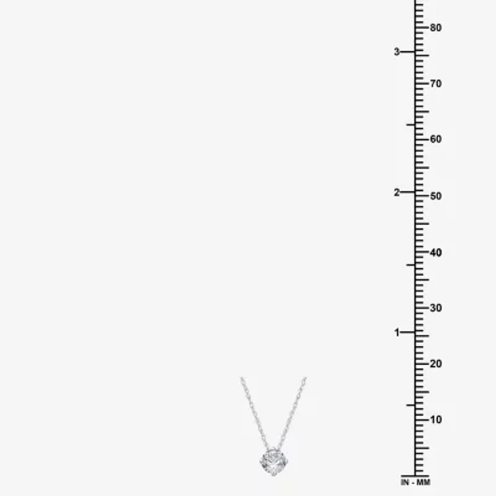 Ever Star (H-I / Si2-I1) Womens 1/4 CT. T.W. Lab Grown White Diamond 10K Gold Round Pendant Necklace