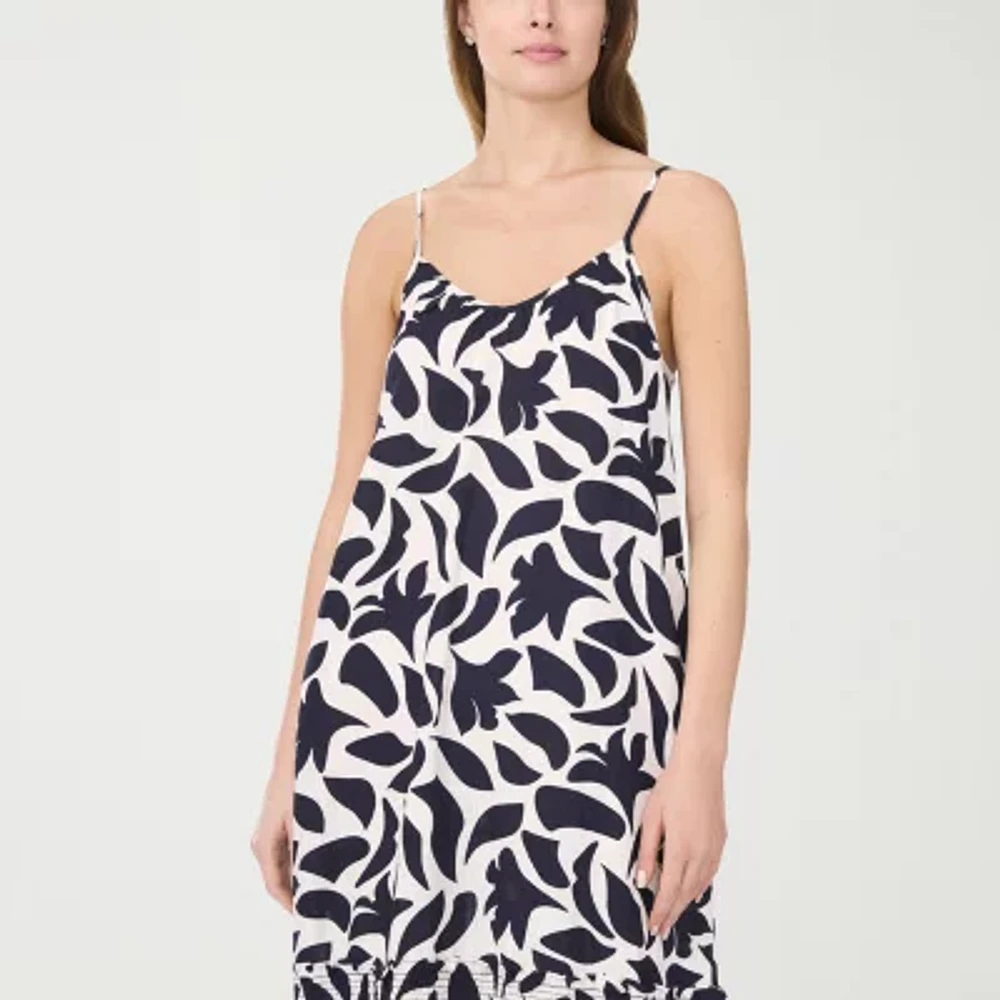 MSK Womens Sleeveless Midi Floral Shift Dress