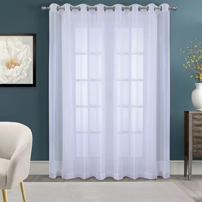 Cote D'Azure Grommet Top Sheer Single Curtain Panel