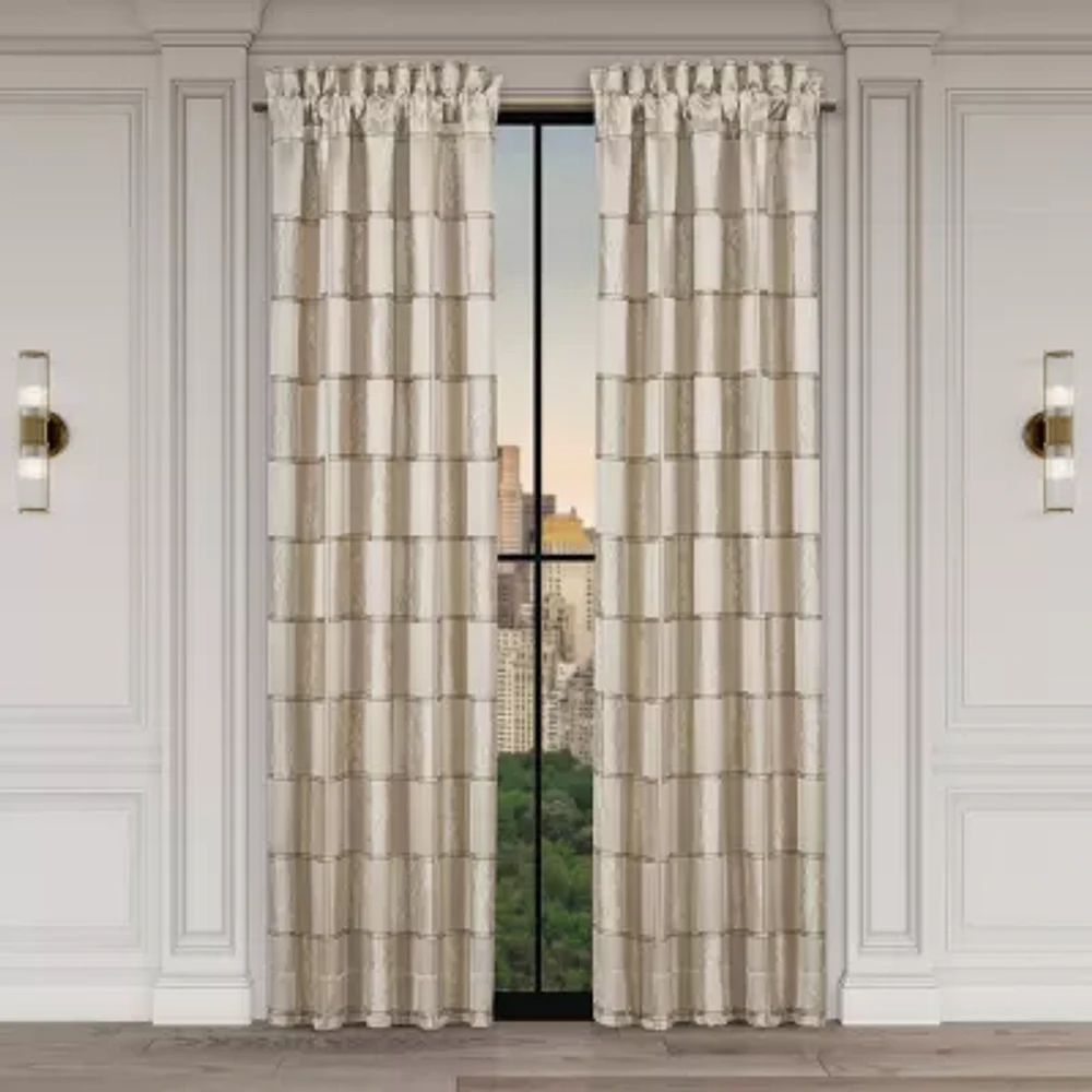 Queen Street Benton Flax Rod Pocket Blackout Set of 2 Curtain Panel