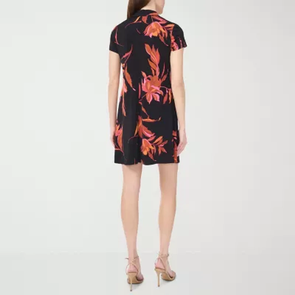 MSK Womens Short Sleeve Floral Shift Dress