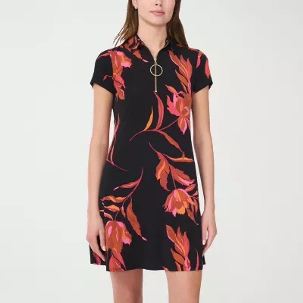 MSK Womens Short Sleeve Floral Shift Dress