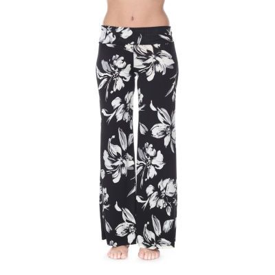 White Mark Womens Mid Rise Wide Leg Palazzo Pant