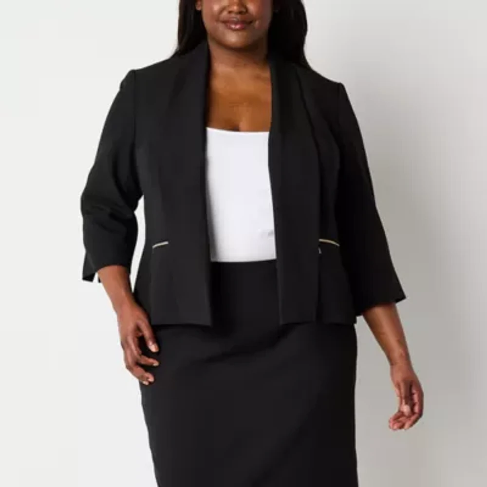 Black Label by Evan-Picone Womens Classic Fit Plus Suit Jacket