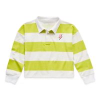 Thereabouts Little & Big Kid Girls Long Sleeve Regular Fit Point Collar Rugby Shirt