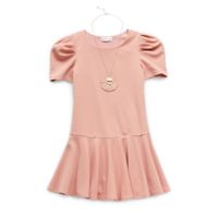 Emerald Sundae Big Kid Girls Short Sleeve Puffed Sleeve Drop Waist Dress