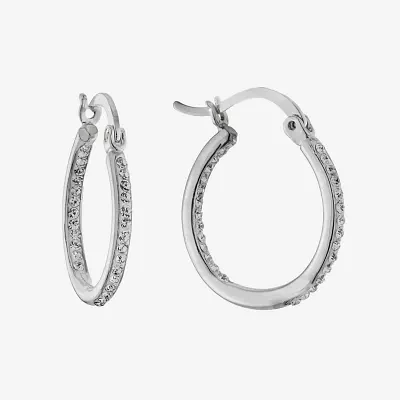 Sparkle Allure Womens Crystal 20mm Hoop Earrings