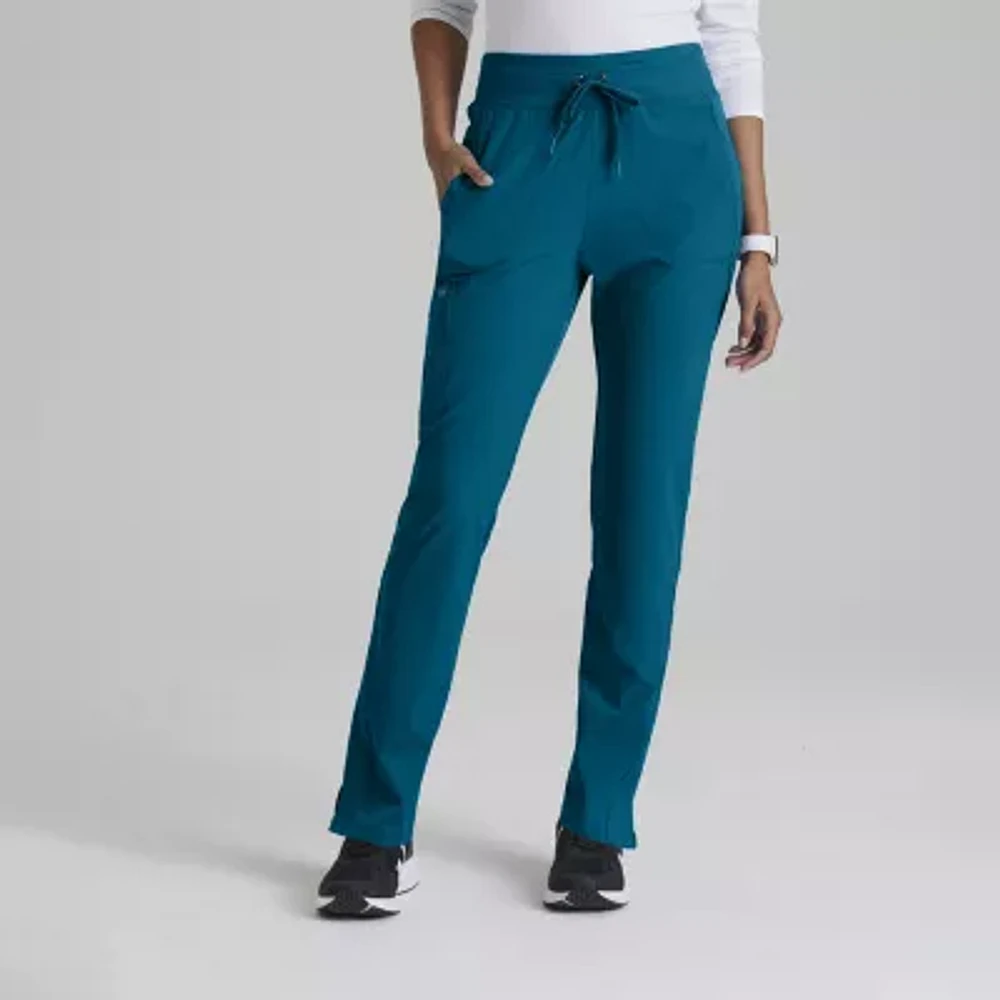 Barco One Bop597 Uplift 5-Pocket Mid-Rise Tapered Leg Womens Plus Tall Moisture Wicking Scrub Pant