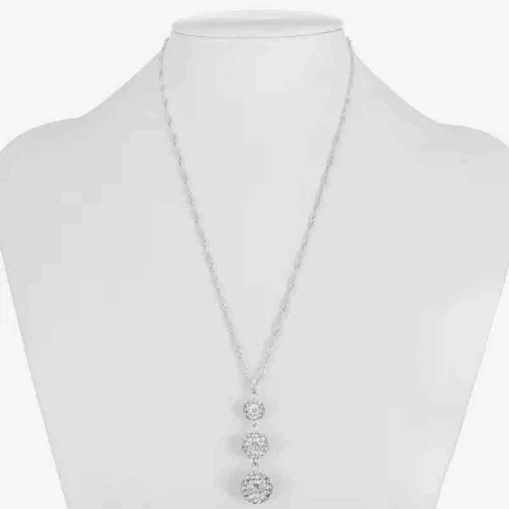 Monet Jewelry Womens Brown Glass Round 17 Inch Pendant Necklace