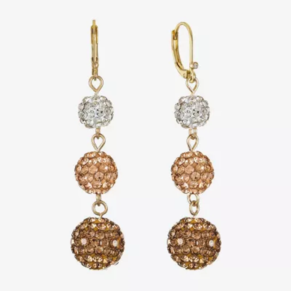 Monet Jewelry Linear Womens Glass Round Drop Earrings