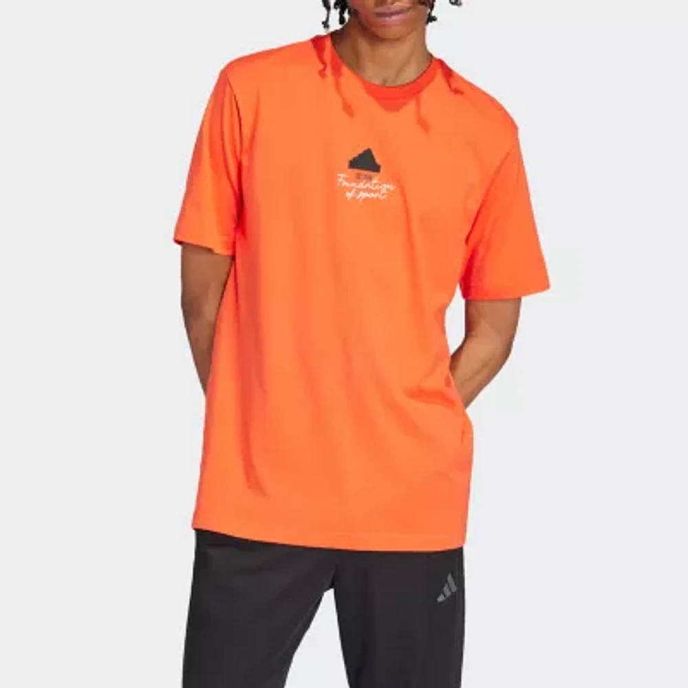 adidas Mens Crew Neck Short Sleeve Regular Fit Graphic T-Shirt