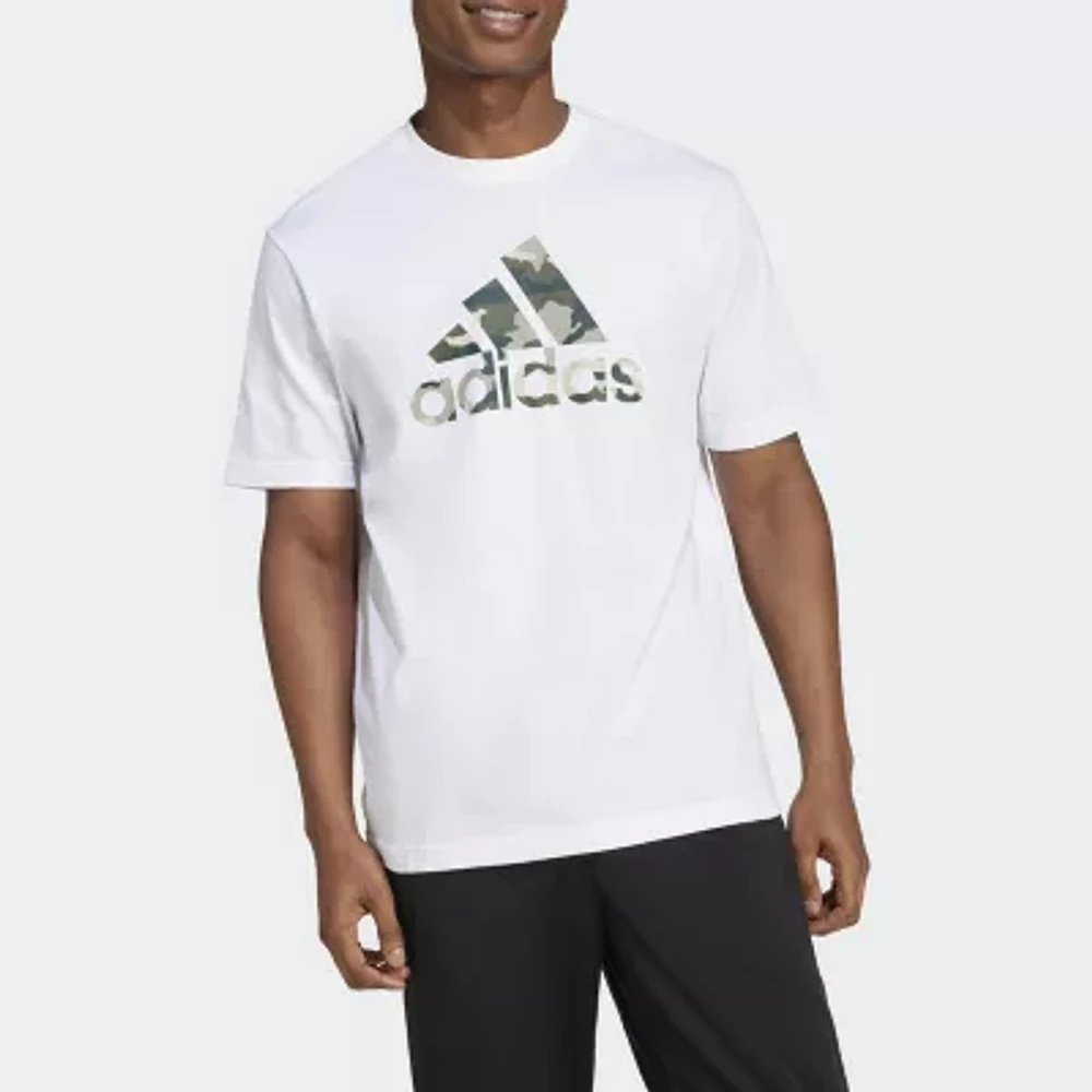 adidas Mens Crew Neck Short Sleeve Regular Fit Graphic T-Shirt