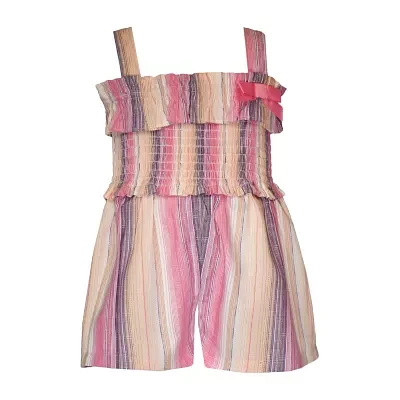 Bonnie Jean Toddler Girls Sleeveless Striped Romper