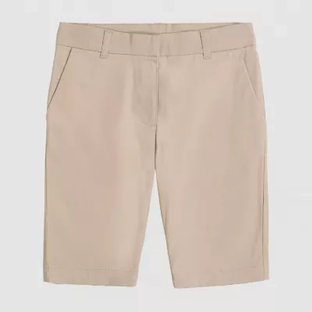 IZOD Little & Big Kid Girls Adaptive Stretch Fabric Adjustable Waist Features Easy-on + Easy-off Bermuda Short