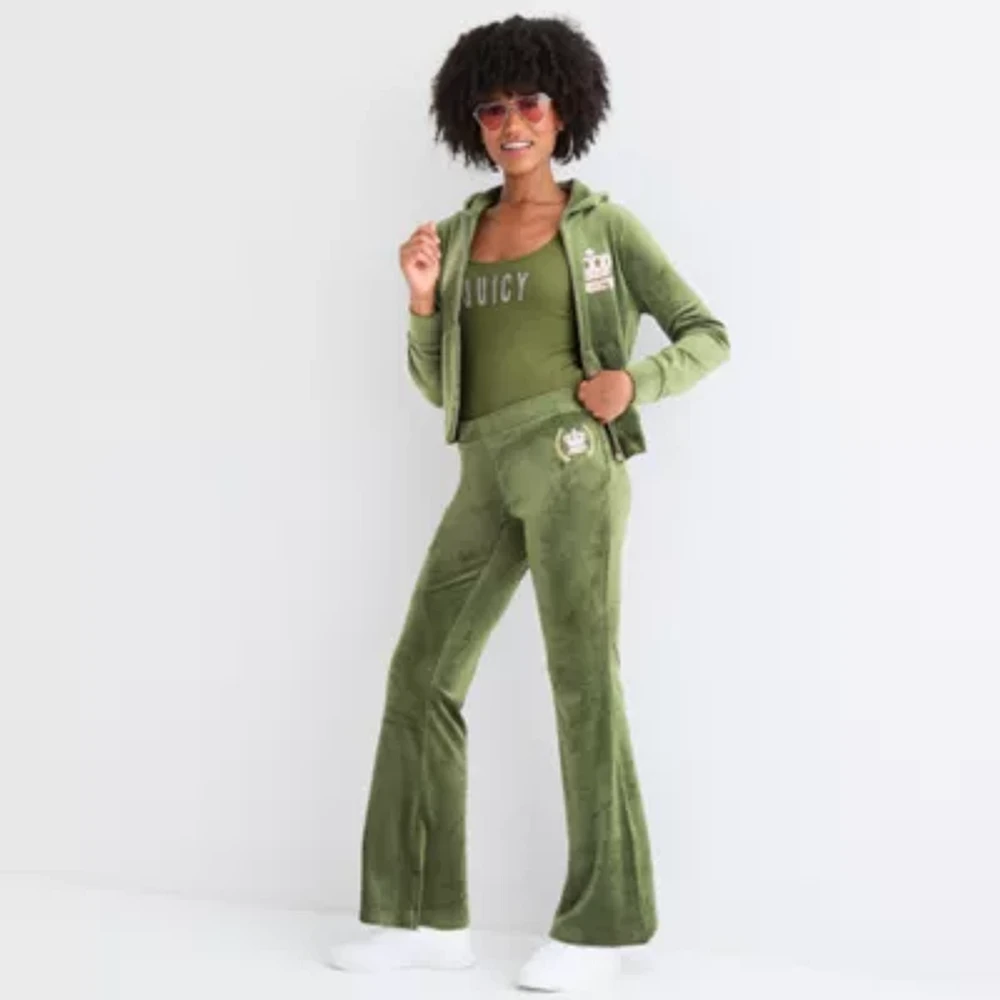 Juicy By Couture Womens Flare Mid Rise Juniors Track Pant