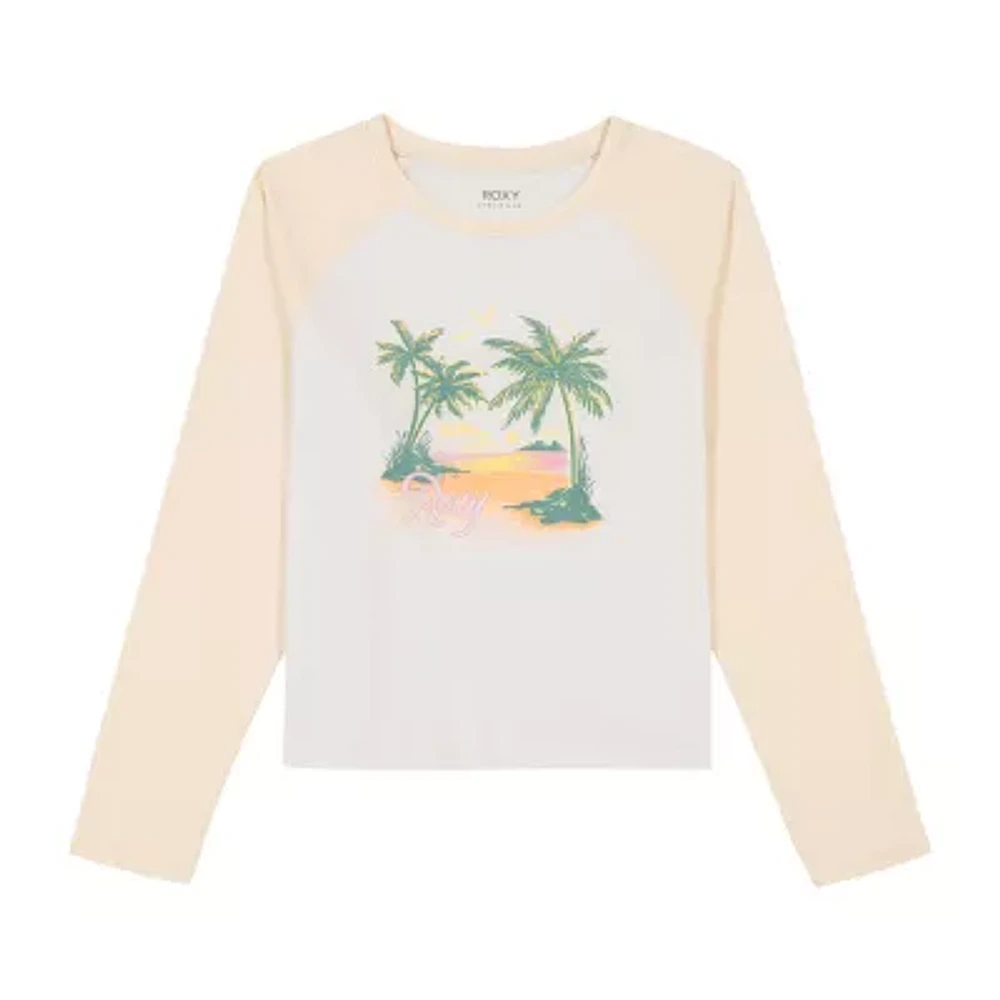 Roxy Big Kid Girls Crew Neck Long Sleeve Regular Fit Graphic T-Shirt