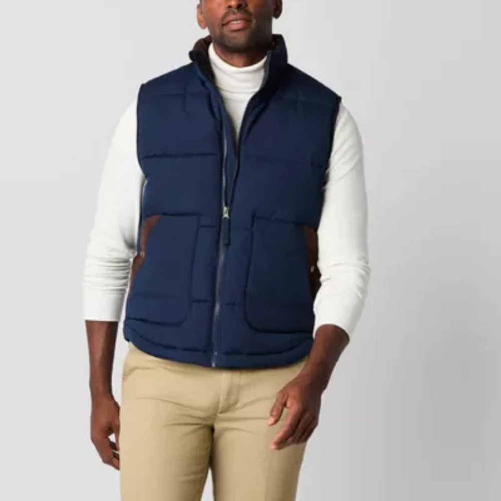 St. John's Bay Quilted Cargo Mens Midweight Puffer Vest