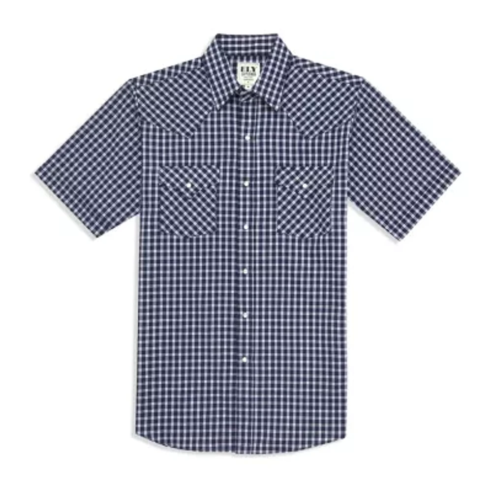 Ely Cattleman Classic Check Mens Short Sleeve Western Shirt