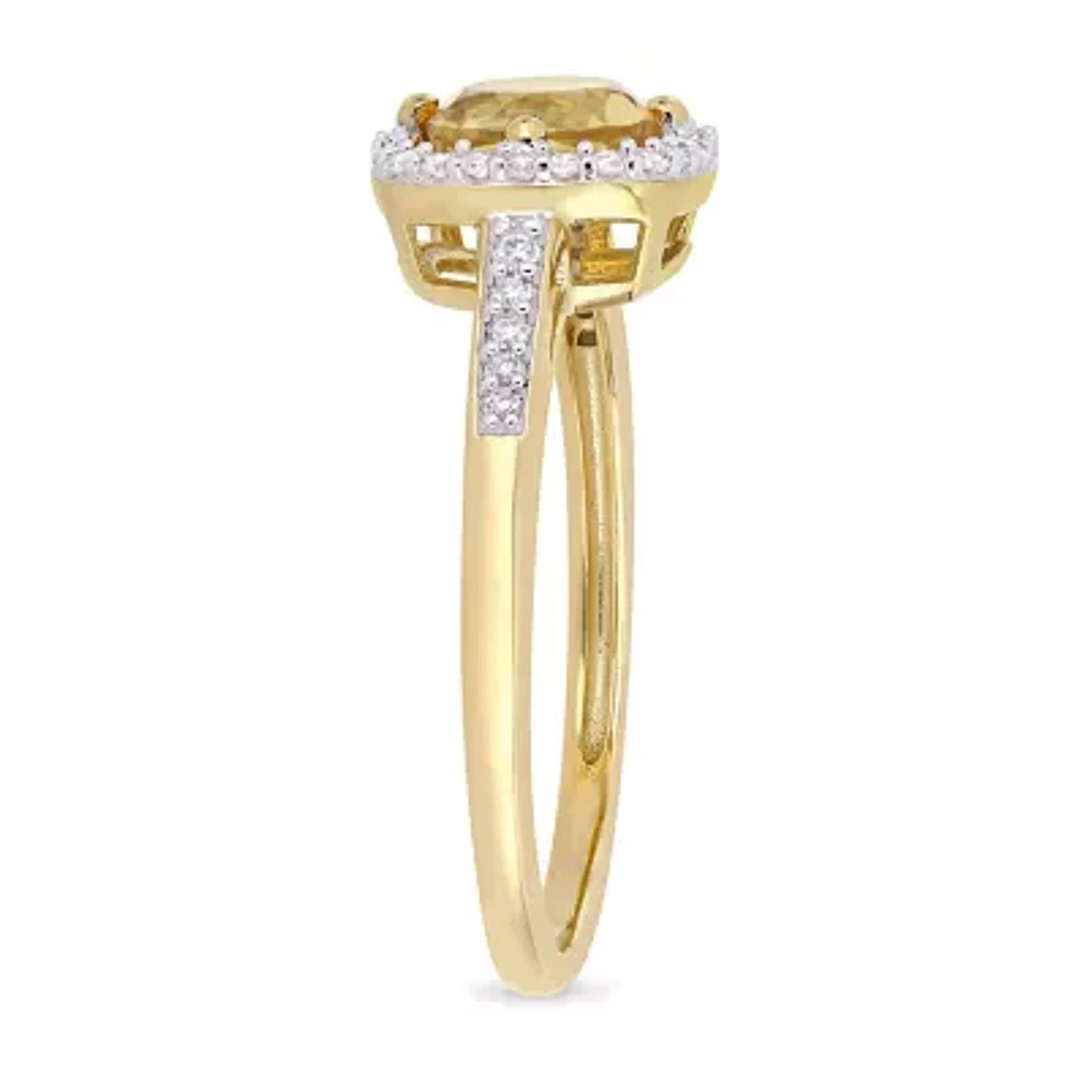 Womens 1/7 CT. T.W. Genuine Yellow Citrine 10K Gold Cocktail Ring