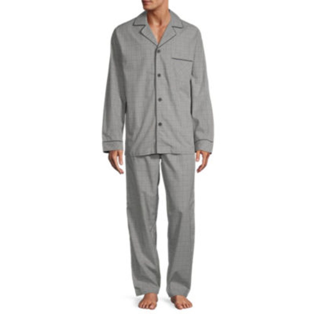 Stafford Modal Mens Long Sleeve 2-pc. Pajama Sets