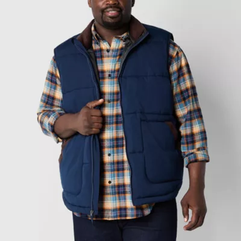 St. John's Bay Cargo Mens Midweight Big and Tall Puffer Vest