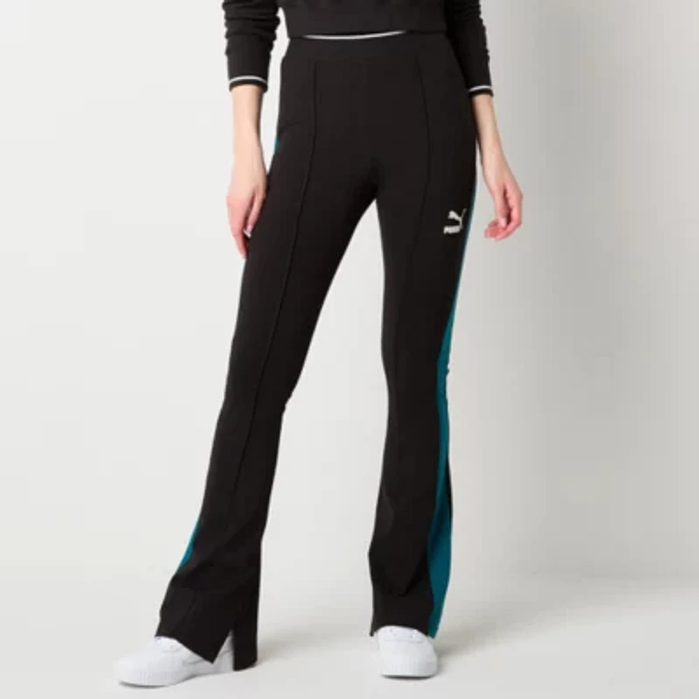 PUMA Play.Loud Womens Mid Rise Knit 30" Active Flare Full Length Leggings