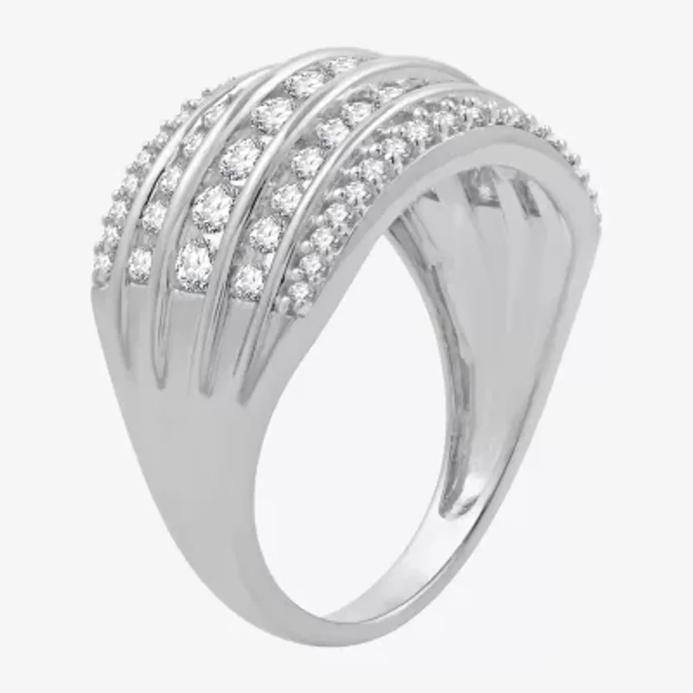 Womens 1 CT. T.W. Natural White Diamond 10K Gold Anniversary Band