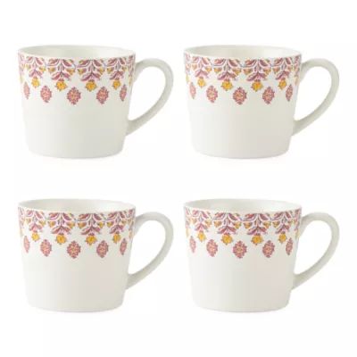 Distant Lands White/Pink Stoneware Coffee Mug