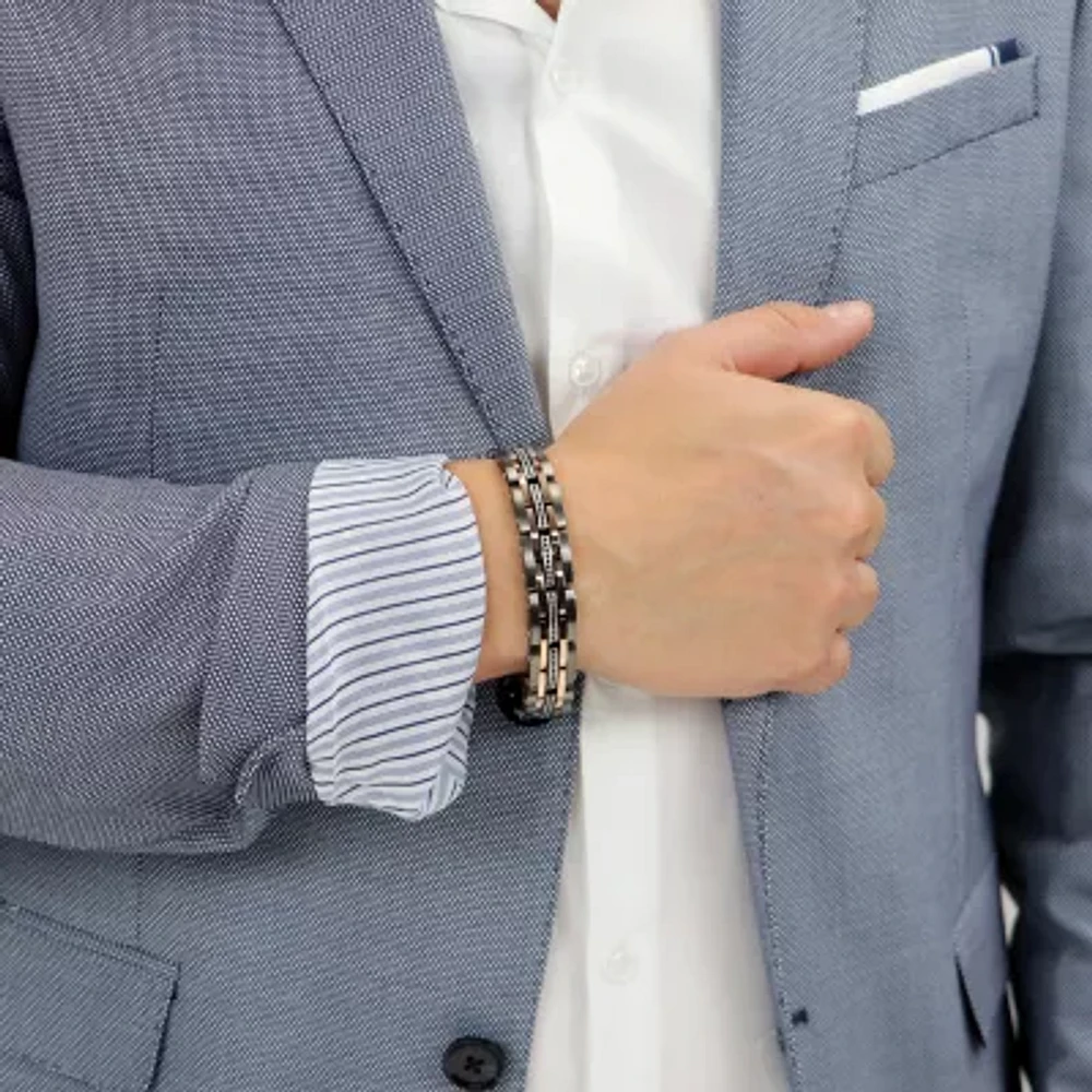 8 1/2 Inch Mens Stainless Steel 8 1/2 Inch Solid Link Chain Bracelet