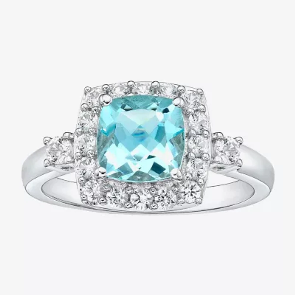 Womens Gemstone Sterling Silver Cocktail Ring
