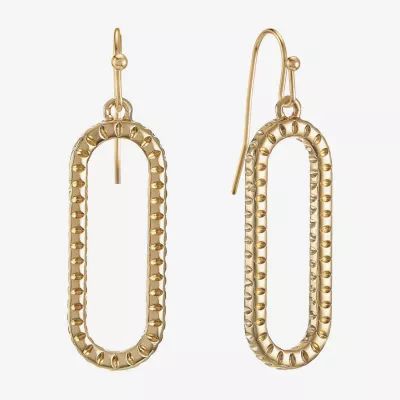 Liz Claiborne Womens Oval Drop Earrings