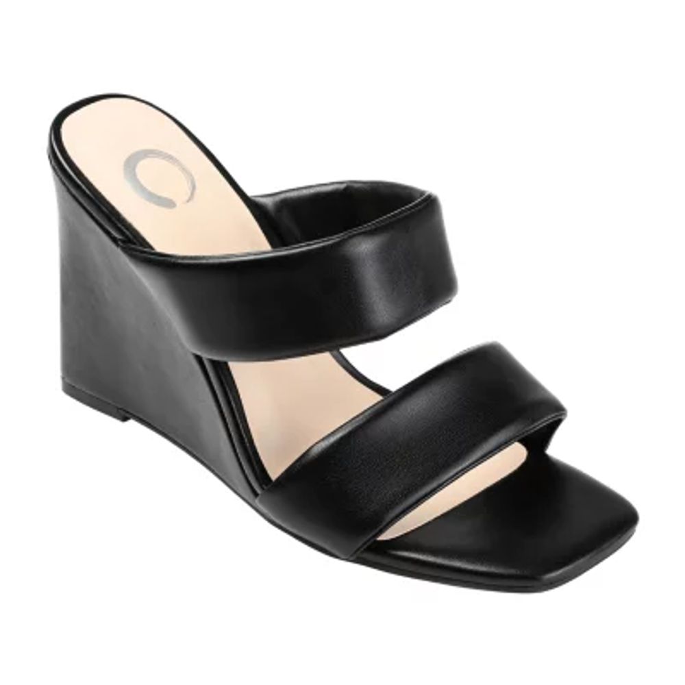 Journee Collection Kailee Womens Open Toe Wedge Heel Pumps
