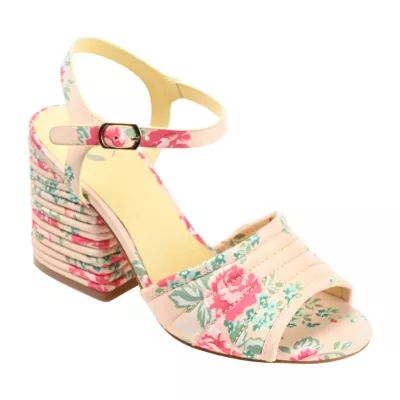 Journee Collection Charmaine Womens Round Open Toe Stacked Heel Pumps