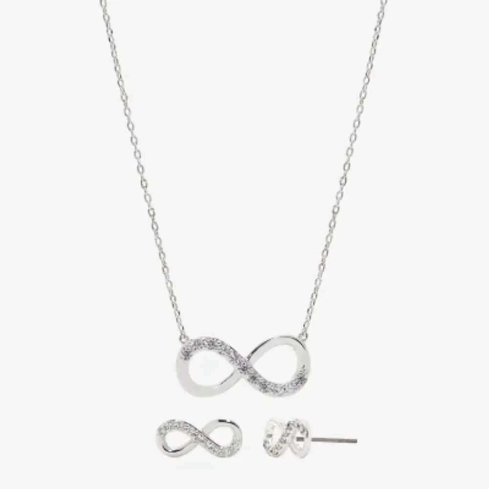 Sparkle Allure Womens Cubic Zirconia Pure Silver Over Brass Infinity 2-pc. Jewelry Set
