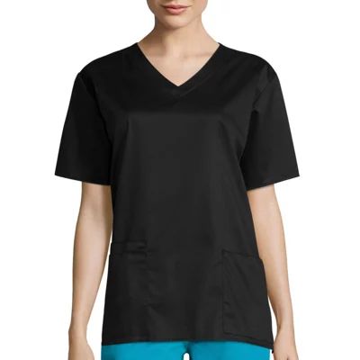 Wink® Wonderwork Womens V Neck Short Sleeve Tag Free Scrub Top