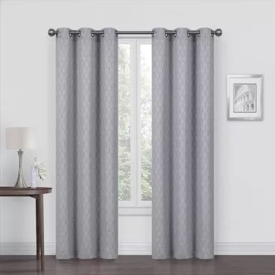 Regal Home Mackenna Jacquard Grommet Top Light-Filtering Set of 2 Curtain Panel